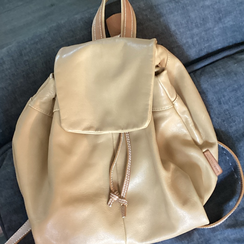 Francesco Biasia Tan Leather Backpack